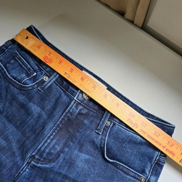 Driftwood Colette Jeans Womens 25 Blue Embroidered Floral Hems Dark Wash Stretch - Picture 9 of 14